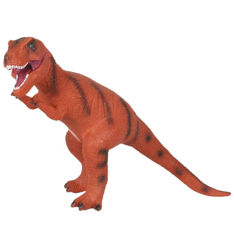 Huang Cheng Toys 18 дюймов тираннозавр модель динозавра фигурка животного ПВХ набитая хлопком мягкая на ощупь с реалистичной кожей текстура - Цвет: Оранжевый