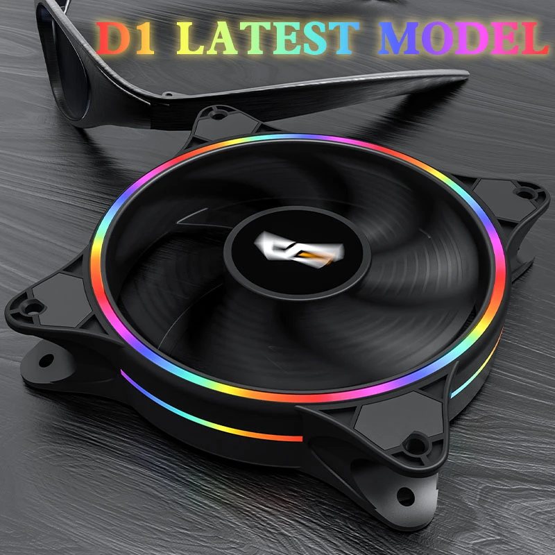 Aigo D1 Pc Case Fan Cooler Cooling Led For Computer 12v Cooling Cooler 120mm Fan Double Ring Quietly Easy Install Computer Fan Fans Cooling Aliexpress