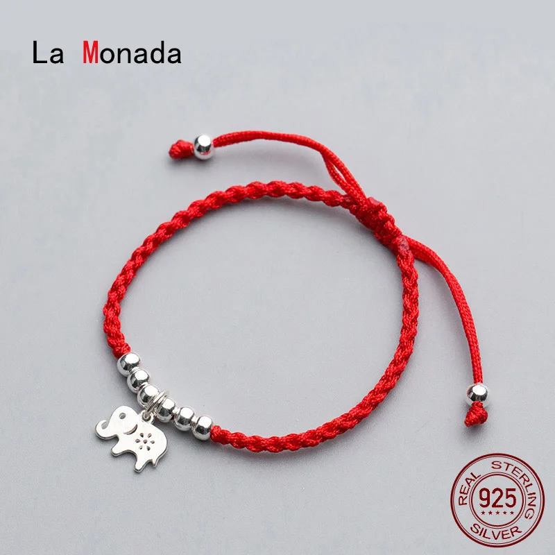 Женский браслет с красной нитью La Monada из стерлингового серебра 925 пробы подвеской