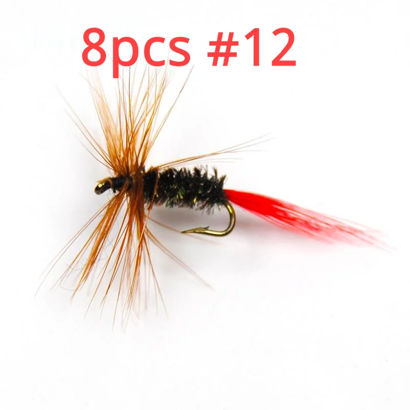 JELLY WORM FLY FISHING WET TROUT FLIES RED SIZE 12 HOOKS 