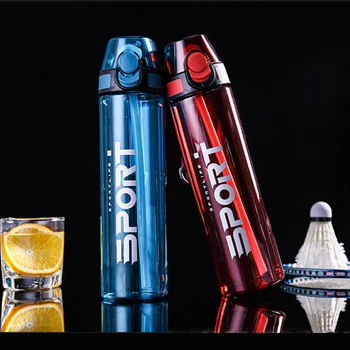 

New sports bottle 500ML fitness bottle outdoor travel portable leak-proof plastic cup space cup beverage bottle BPA Free