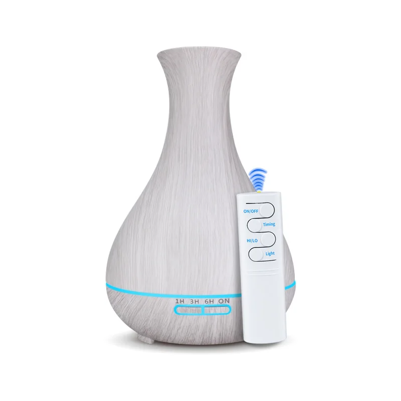 

550ml air humidifier aromatic oil diffuser white wood grain ultrasonic 7 color LED light cold fog office home bedroom