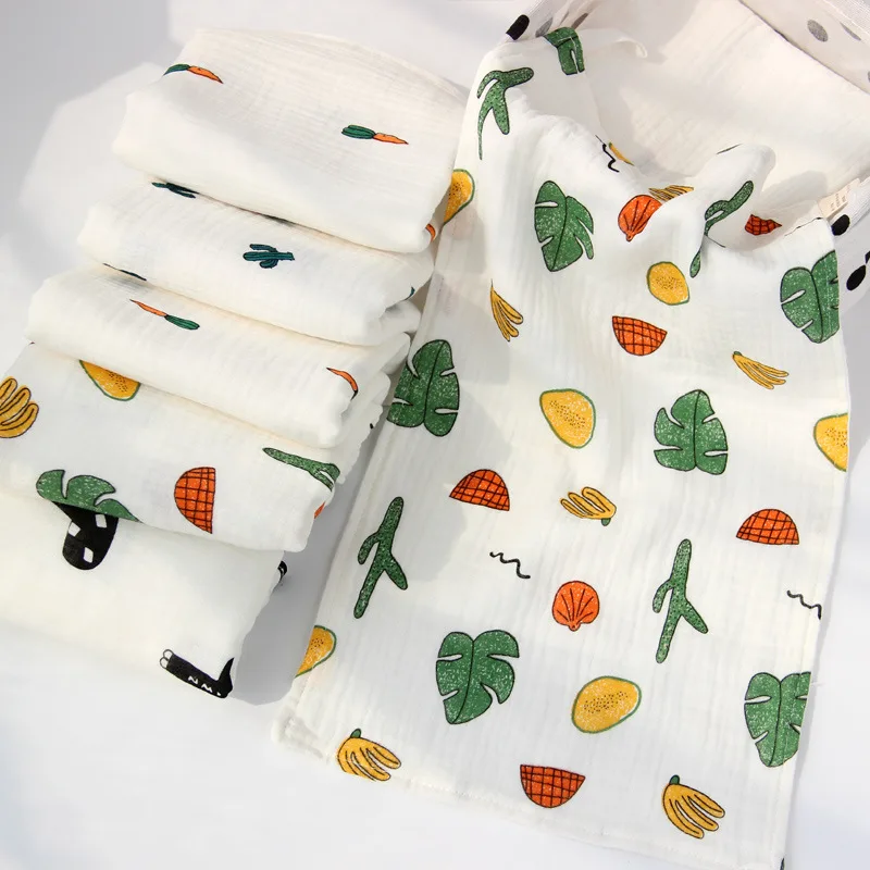  Cotton 4-Layer Gauze Cotton Candy Cute Cartoon Children Handkerchief Pure Cotton Towel Soft And Com