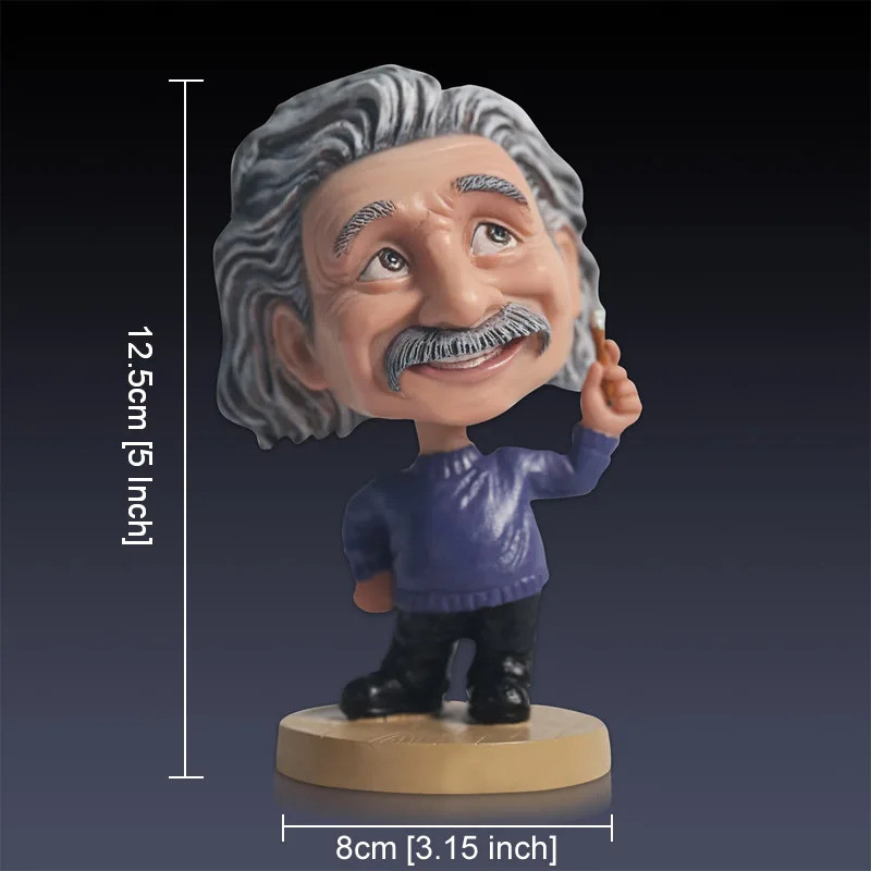 Милые Креативные скульптуры Эйнштейна качающейся головой из смолы, украшение на стол автомобиля, статуя на день рождения, День благодарения, подарок
