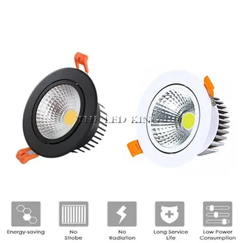 

Round Dimmable Recessed LED Downlights 5W7W9W12W COB LED Ceiling Spot Lights AC110-220V Warm Cold White LED Lamp Indoor Lighting