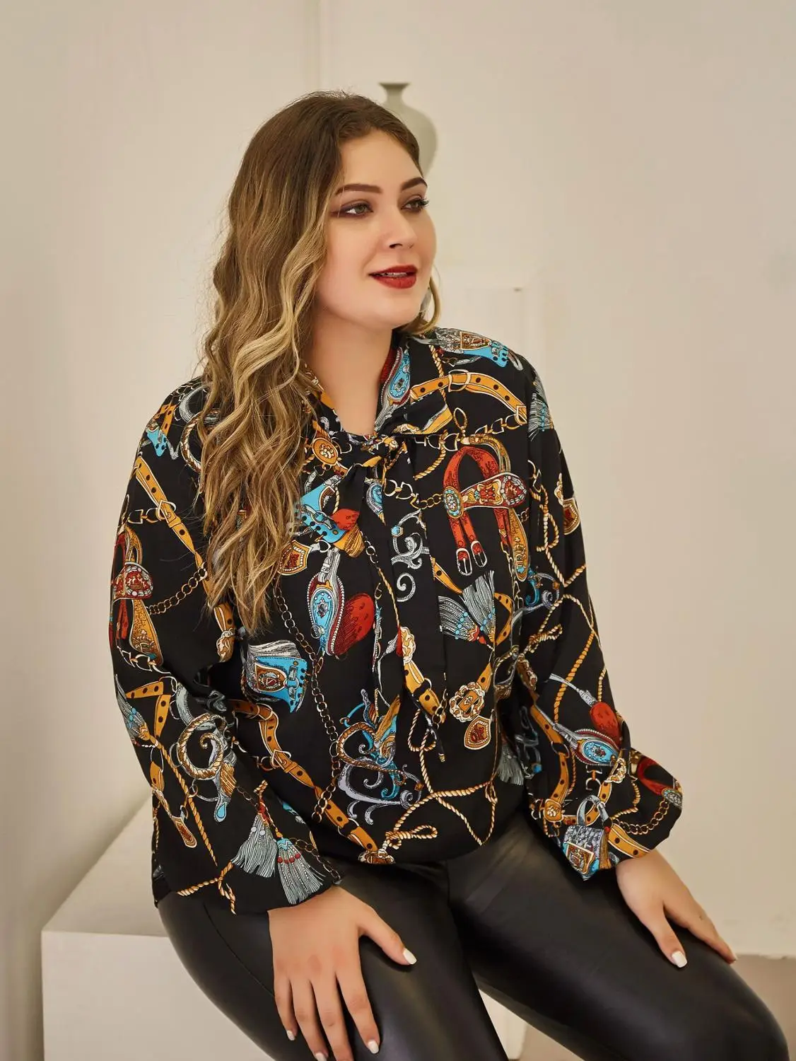 new fashion autumn winter plus size tops for women large long sleeve print flower loose casual V neck shirt 4XL 5XL 6XL 7XL