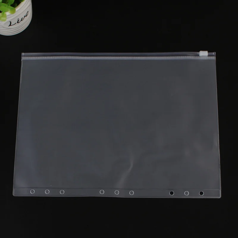 PVC 지퍼 보관 가방, 느슨한 잎 책 정보 가방, DIY 느슨한 잎 내부 코어 보관 책 액세서리, A5, A6, A4, B5, 5 개