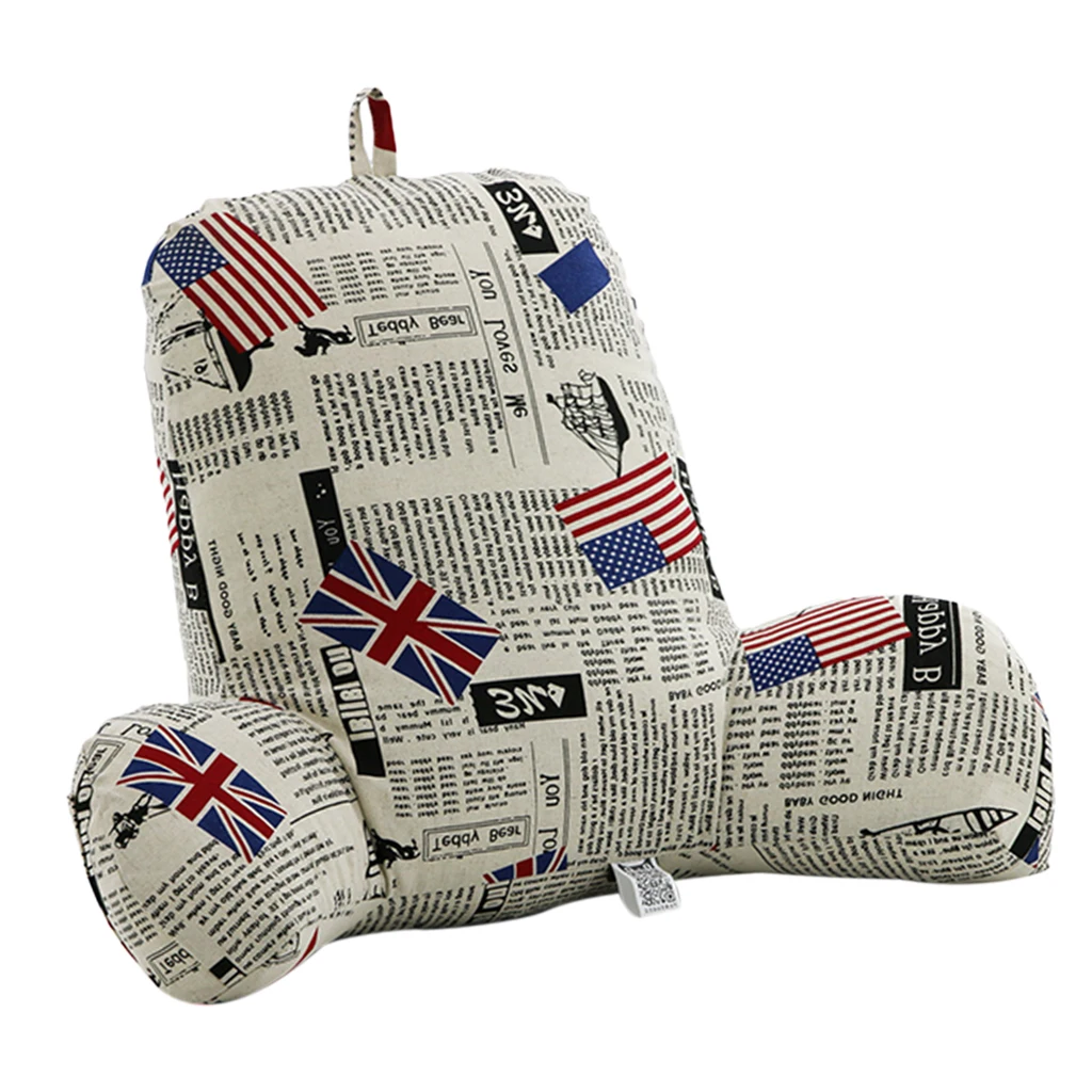 Comfy Reading Pillow Bedrest Chair Sofa Bed Support of Lumbar & Back, Feather Velvet Filled for Breathable Comfortable