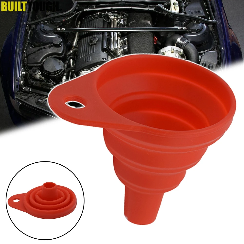 Car Motorcycle Truck Plastic Pour Oil Funnel Petrol Kerosene Gasoline Coolant Fluids Pouring Anti-leakage Tools Supply with Soft Bent Pipe Spout By FlowerPEI 