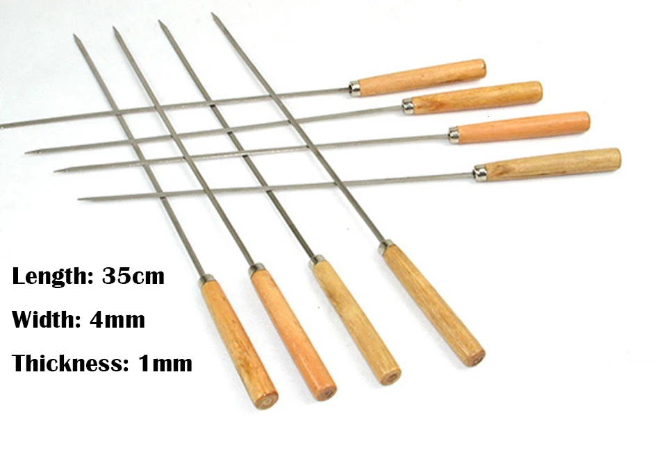 Stainless Steel Reusable Barbecue Bar Grill Skewers For Barbecue Skewers, Meat Shrimp Chicken Vegetable And Fruit Barbecue Tools