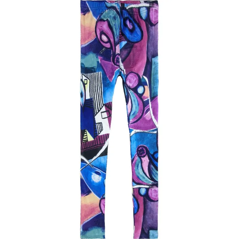 

NiceMix Causal Flower pants tight stretch elastic thin graffiti color printing leggings spring summer 2020 new slim fit trousers