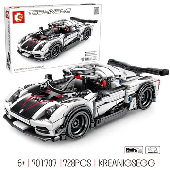 

DIY Kreanigsegg Super Racing Car Building Blocks Technic Sports Racer Vehicle Supercar Bricks Toys Gift