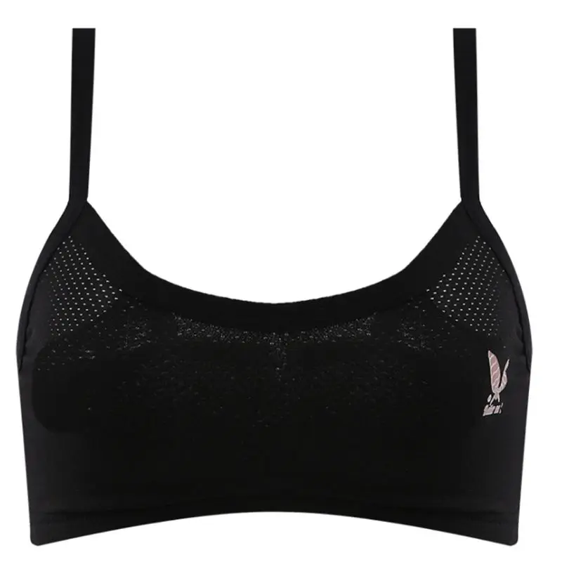 

Teenager Girls Cotton Underwear Breathable Mesh Padded Bra Cute Rabbit Ears Bowknot Print Sports Training Wire Free Bralette