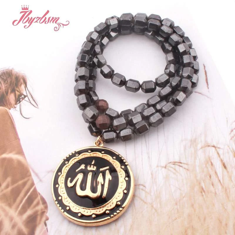Natural Magnetic Hematite Necklace Bracelet Column Jewelry For Women Man Party Christmas New Year Valentine's Day Gift Pick