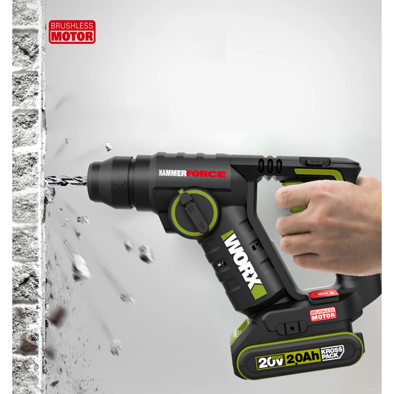 Professional Hammer drill tool 20V WU380S 3 in1 Electric screwdriver cordless hammer Drill 20V powershare 4.0 AH battery