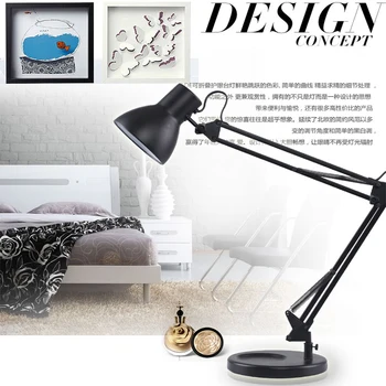 

Led Clip Table Lamp Industrial Flexible Swing Arm Desk Lamp For Home Study Reading Office Rotatable Book Night Light E27 220V