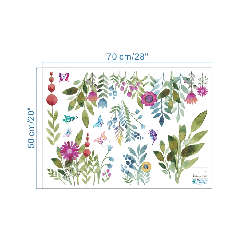 Colorful Spring Flower Flying Butterfly Wall Stickers Kids Room TV Background Living Room Accessories Garden Mural Decals Decor