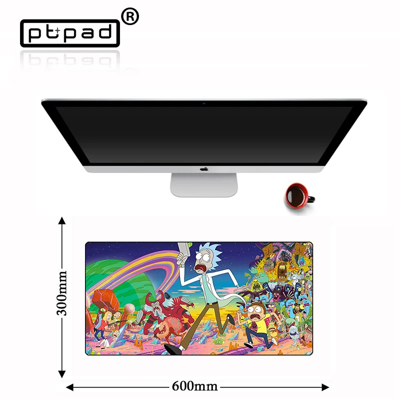 

Cute Cartoon Anime Rick Morty Creative Funny Locking Edge Keyboard Mouse Pad Desk Computer Game Gamer Gaming Player Mousepad Mat
