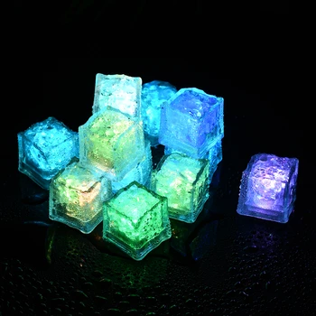 

12 PCS Luminous Block Light Night Flashing LED Ice Water-emitting Fast and Slow Flashing Ice Cubes Touch-sensitive Night Light