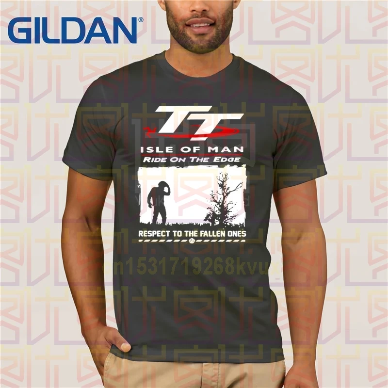 Isle Of Man Tt (Tourist Trophy) белая футболка 2019 углеродистая Черная Мужская с круглым