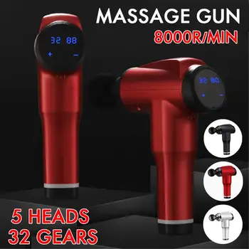 

LCD Display Massage Gun Deep Muscle Massager Muscle Pain Body Neck Massage Exercising Relaxation Slimming Shaping Pain Relief