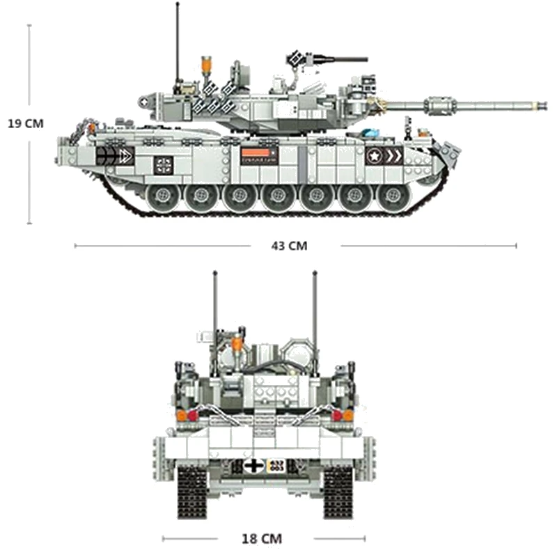 2311Pcs Lockings Military Leopard 2 Main Battle Tank Weapon Gun Soldier Creator Friends Model Building Blocks Birthday Lockings