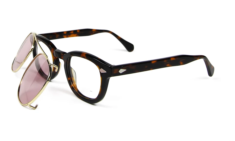Mode Gelb Getönt Clip Auf Sonnenbrille Männer Polarisierte Rezept Runde Optischen Rahmen Clip-on Fahren Sonnenbrille Für Frauen – Detail 5