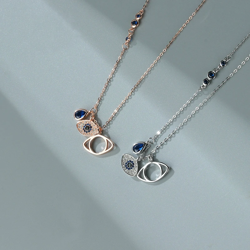 

Retro Demon Eye Original Crystal Pendant Neck Chain 925 Sterling Silver Necklace for Women Alternative Fine Jewelry Fashion 2021
