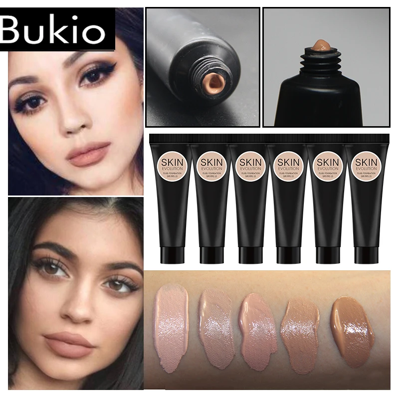 

Bukio Professional Full Coverage Liquid Foundation Face Base Makeup 2020 Natural Color Concealer Whitening Lasting Primer Makeup