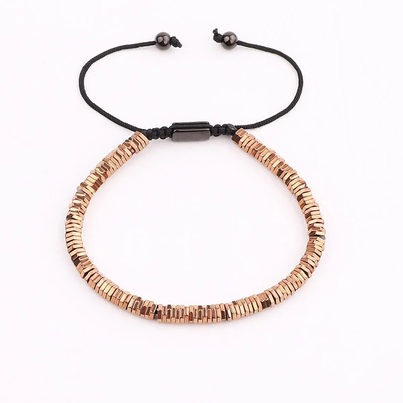 

2020 New Design Men Women Jewelry Gift Cute Bracelet Hematite Beads Handmade Macrame Bracelet Men Lady