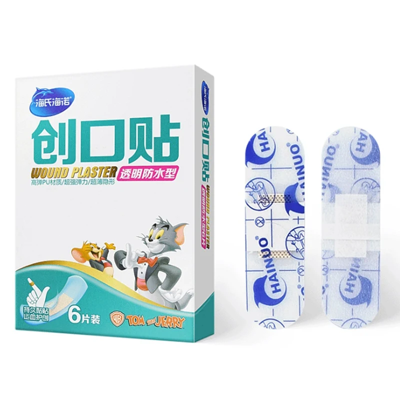 

6PCs/set Waterproof Breathable Cute Cartoon Band Aid Hemostasis Adhesive Bandages First Aid Emergency Kit For Kids Children
