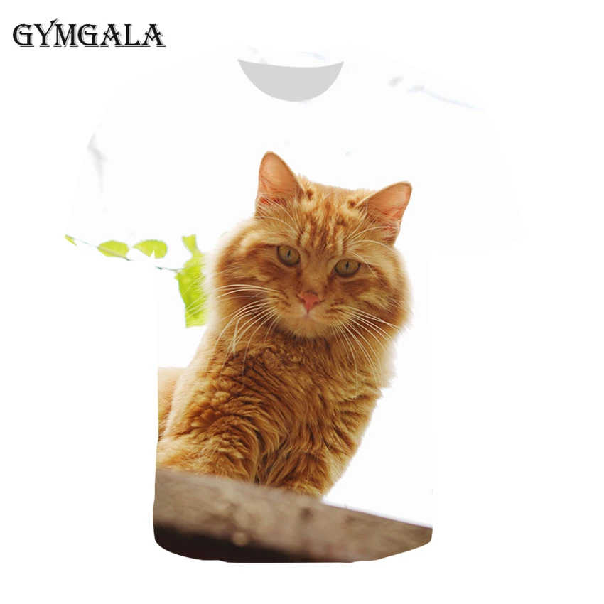 

New T-shirt Harajuku style hip-hop 3D printing custom men and women round neck loose short sleeve summer kitten pattern