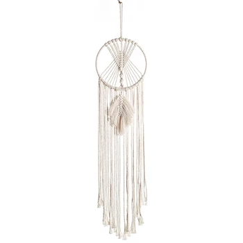 

Macrame Hanging Ornaments Round Iron ring Woven Wall Art Tapestry Home
