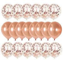 Globos dorados/rosa/confeti para fiesta de cumpleaños o boda, Decoración, baby shower, 20 unidades