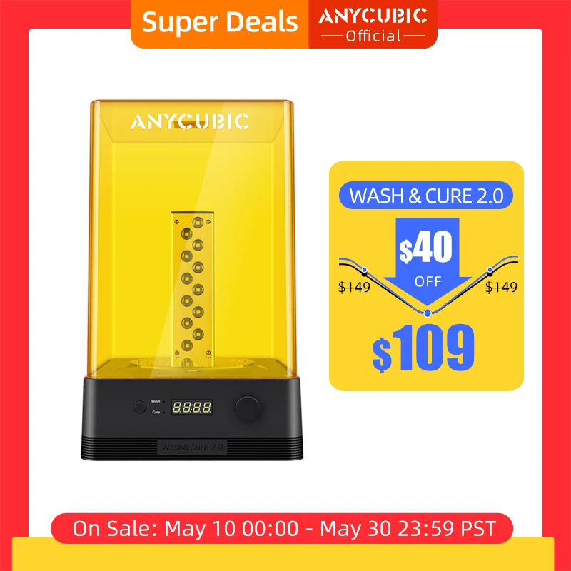 ANYCUBIC Wash & Cure 2.0 For Mars Photon Photons LCD SLA DLP 3D Printer Models UV Rotary Curing Resin Cleaning Machine 2 in 1