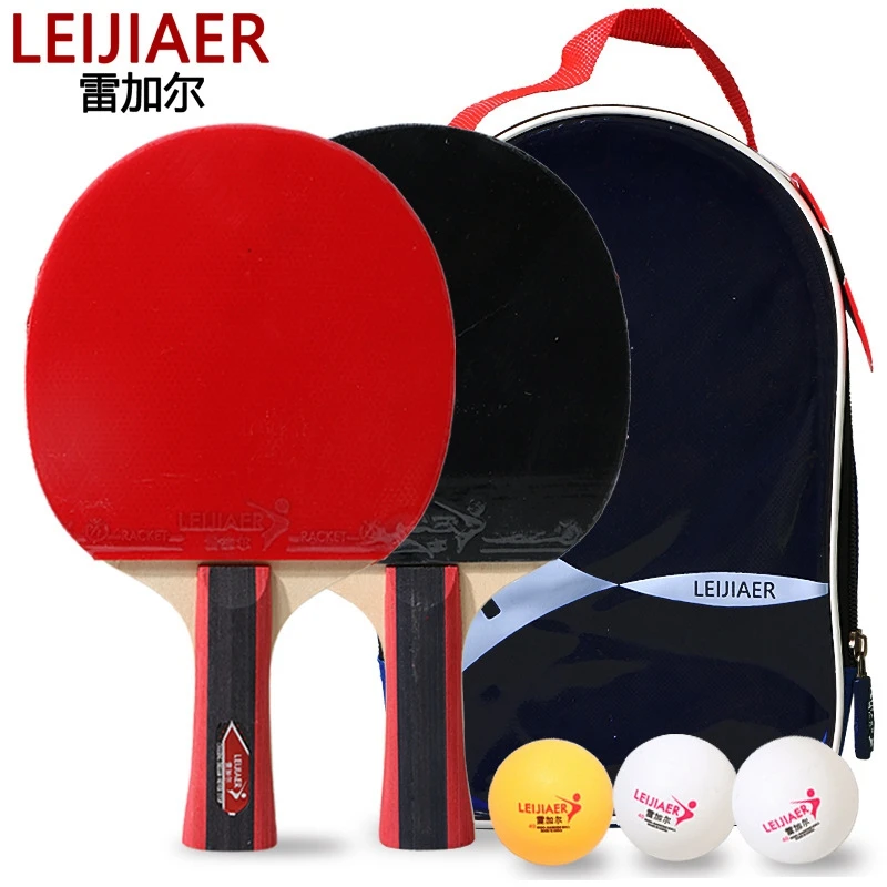 Супер-Leijiaer ракетки для пинг-понга набор(набор для 2 игроков), Pro Premium ракетки, 3 мяча, портативный чехол для хранения