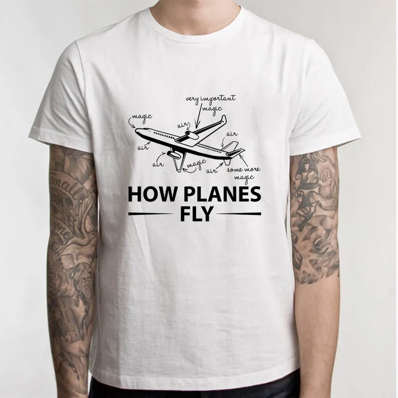 How Planes Fly T-Shirt Funny Engineer for Men O-Neck T Shirt Fashion Casual Tee |