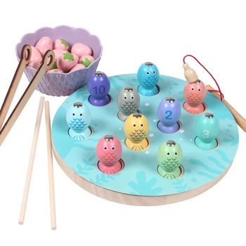 

Kids Early Educational Montessori Toys Clip Beads Fishing Multi-functional learning Educational Wooden Toy For Children Gifts