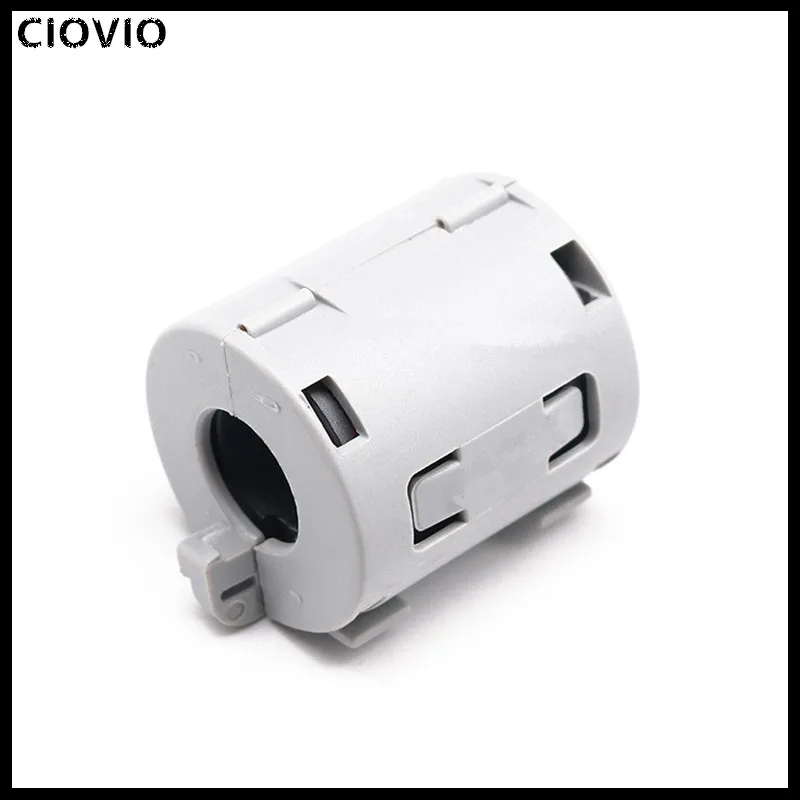 CIOVIO 20Pcs 7mm/9mm/11mm/13mm Clip-On Ferrite Ring Core Noise Suppressor For EMI RFI Clip Cable Active Components Filters