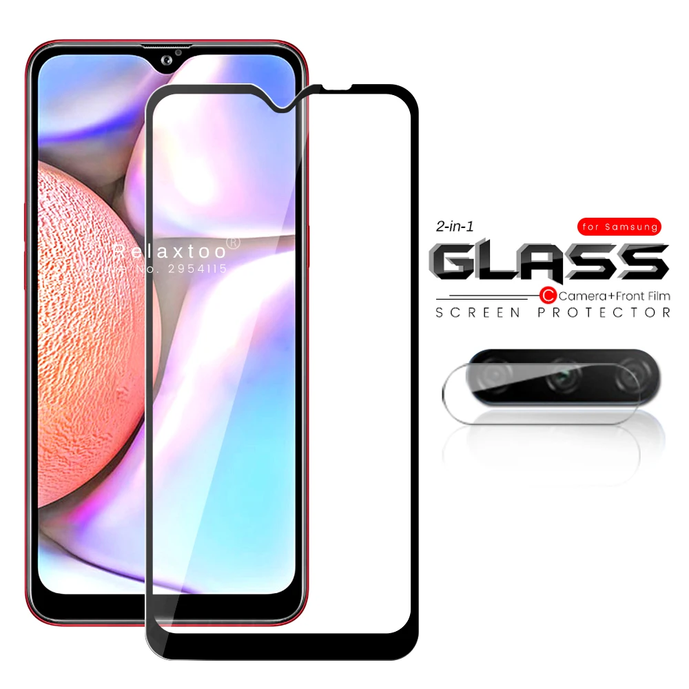 

2-in-1 a10 glasses camera tempered glass protector for samsung galaxy a10 a 10 10a s e a10s a10e armor glass gelaxi samsunga10