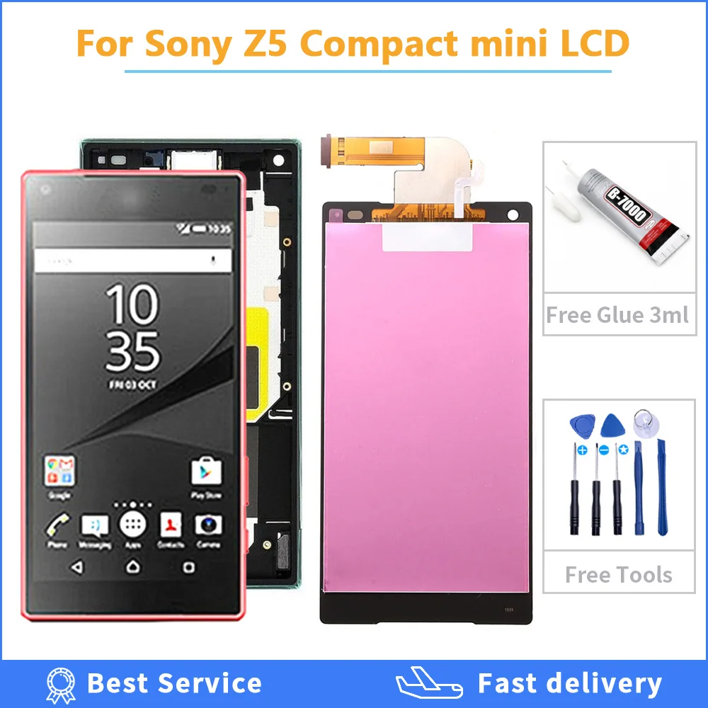 Оригинальный ЖК дисплей 4 6 дюйма для SONY Xperia Z5 компактный сенсорный экран с рамкой