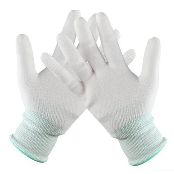 

Breathable Gloves Anti-static White Nylon Lightweight Hand safety protection