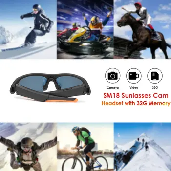 

32Gb Sunglasses Camera Headset Sports MP3 Player HD1080P Smart Mini Camera Glasses with Bluetooth Headset Sports Accessories