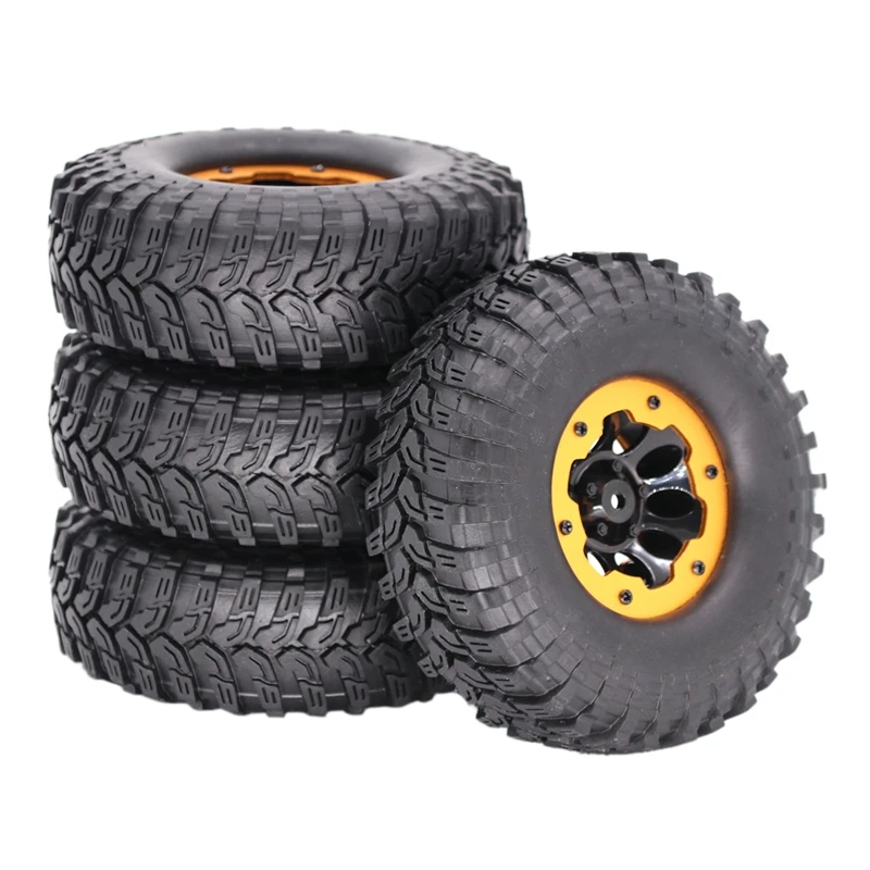 

1.9-Inch Stainless Steel Wheel Hub RC Remote Control Car Off Road Vehicle Inflatable Rubber Tire for SCX10 TRX4 Golden