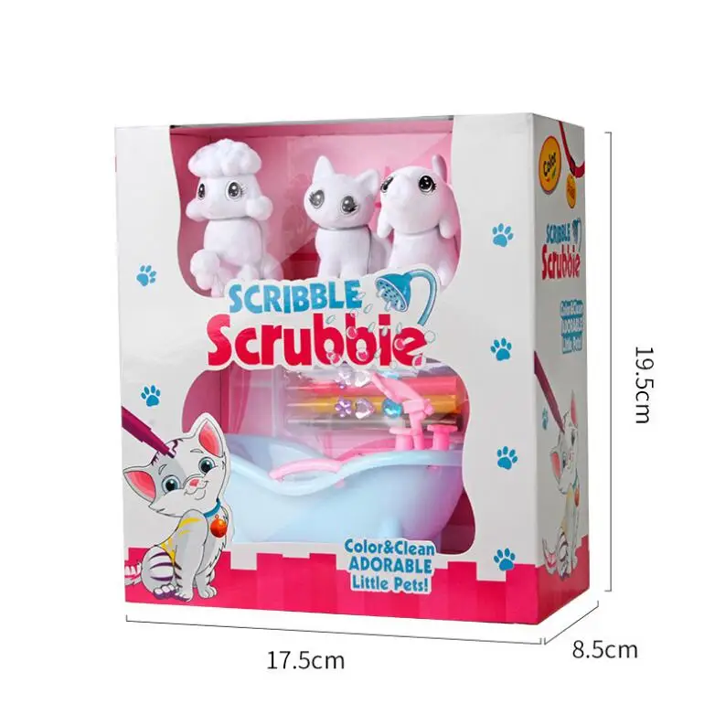 Горячие DIY Scrubbie цветные маркеры очаровательные Рисованные каракули для ванны забавные маленькие животные набор для домашних животных игра Развивающие детские игрушки