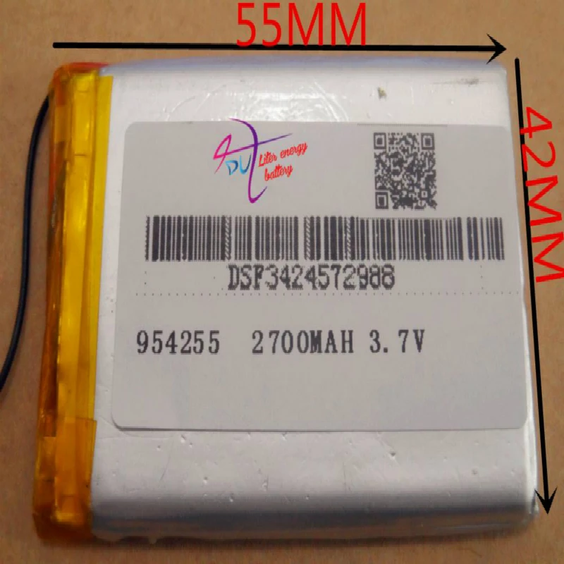 Лучший бренд батареи 3 7 V 2700mAH 954255 полимер литий-ионный/литий-ионный аккумулятор
