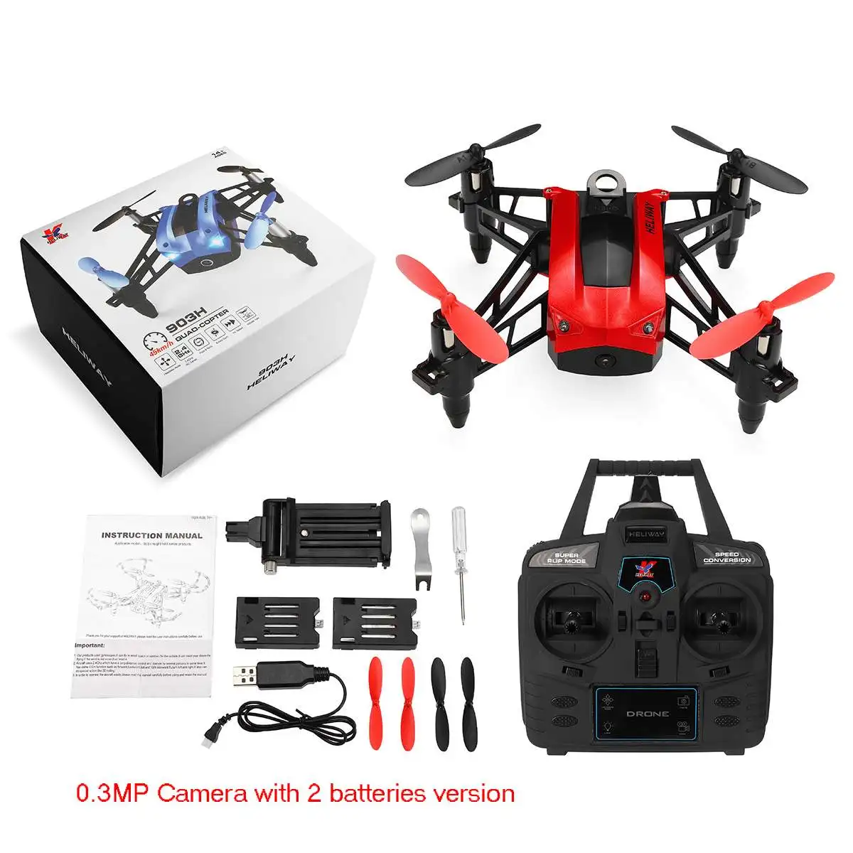 903HS WI-FI FPV HD Камера удержания высоты тяжести Сенсор 2,4G 6-осевой Радиоуправляемый гоночный Дрон Скорость регулирования режим удержания прочность вертолет - Цвет: 0.3MP 2B