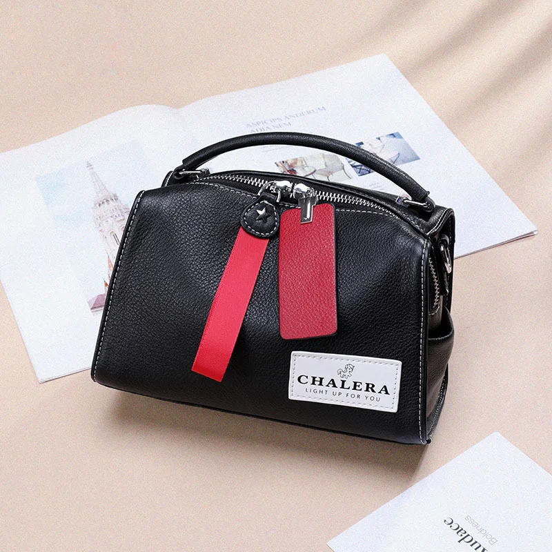 

Baiyun 2019 Autumn And Winter New Style Full-grain Leather Single-shoulder Bag for Women Genuine Leather Contrast Color Shoulder