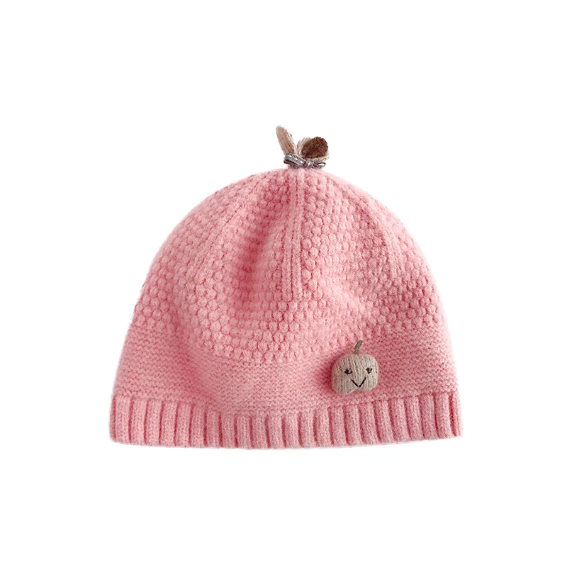 Зимние шапочки Skullies, вязаная шапочка для малыша, Детские шапочки для девочек и мальчиков, теплая шапка, одноцветная, розовая, синяя, теплая шапка для детей, шапка, шапочки