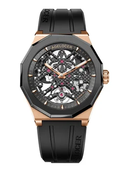 

AGELOCER Mens Watch HollowOut Automatic Mechanical Skelenton Luxury Watch
